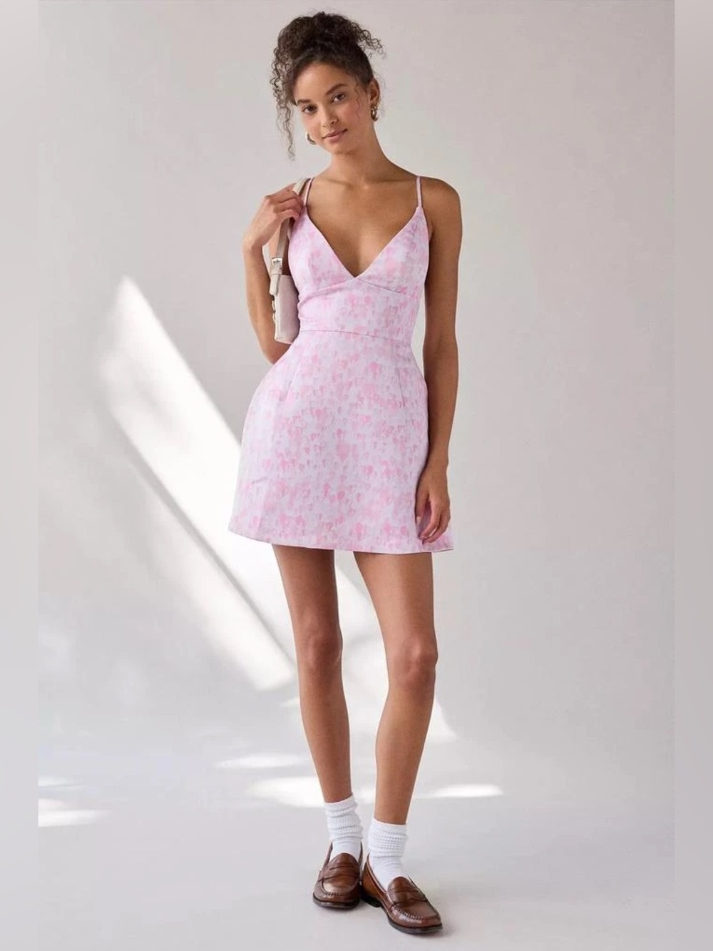 4/$20 Urban Outfitters Kimchi Blue Petit Fours Fit-And-Flare Satin Mini Dress